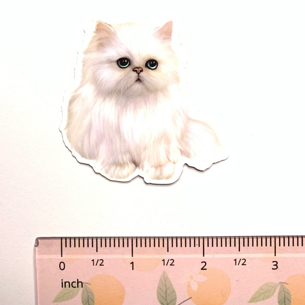 White Cat Vinyl Sticker - Picture 2 of 2